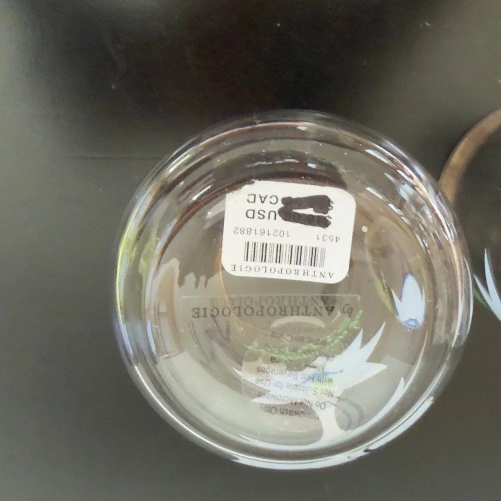 Anthropologie Highball Glasses Unisex OS Clear NEW Star of the Slopes Ski Bunny